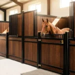 Luxury modern horse stable facility with safe bamboo panels